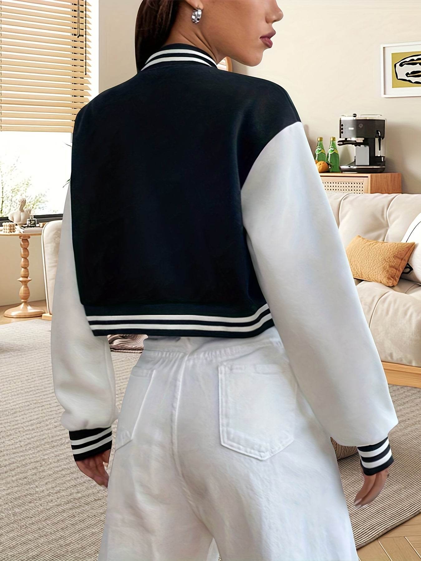 Cropped Varsity Letter Jacket - Montero Milan