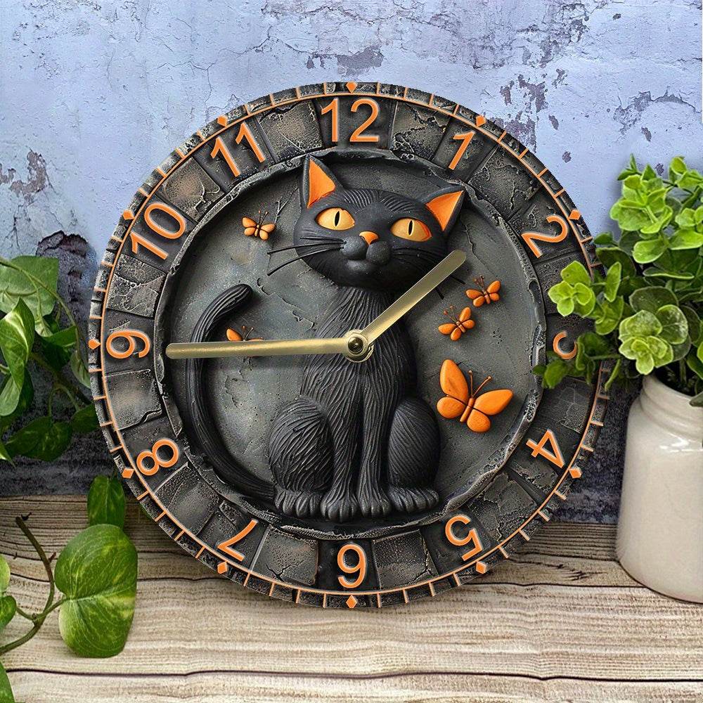 Black Cat Silent Wall Clock DIY Kit - Montero Milan