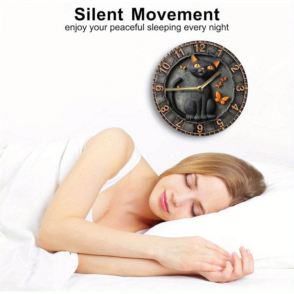 Black Cat Silent Wall Clock DIY Kit - Montero Milan
