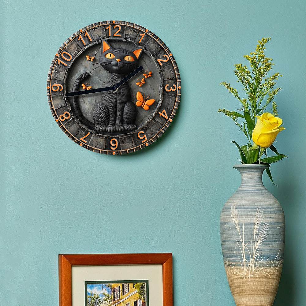 Black Cat Silent Wall Clock DIY Kit - Montero Milan