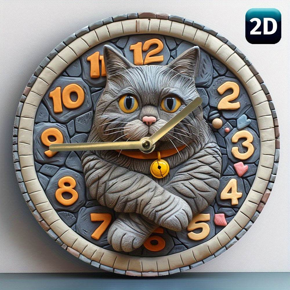 Silent British Shorthair Cat Wall Clock - Montero Milan