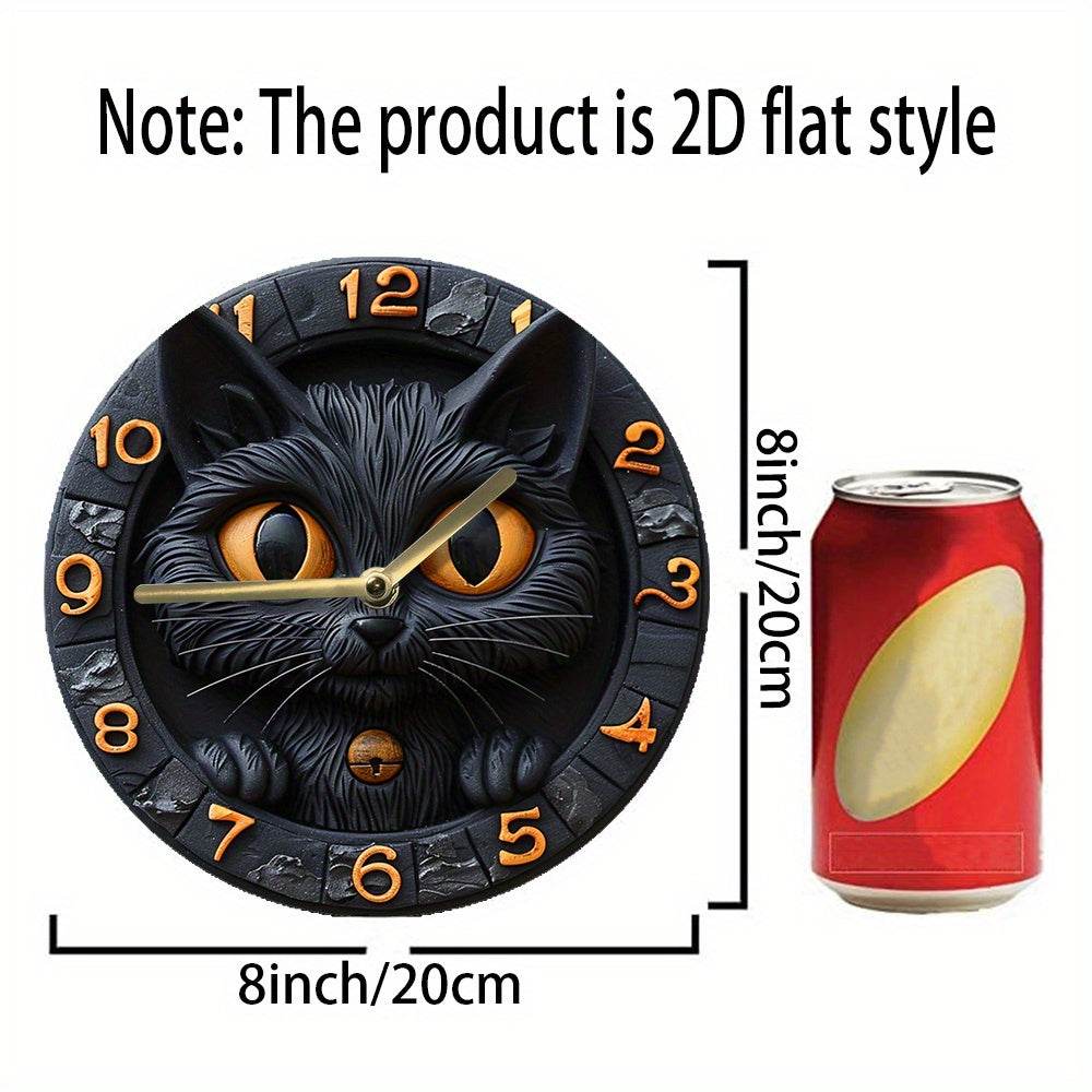 Black Cat Silent Wall Clock Autumn Decor - Montero Milan