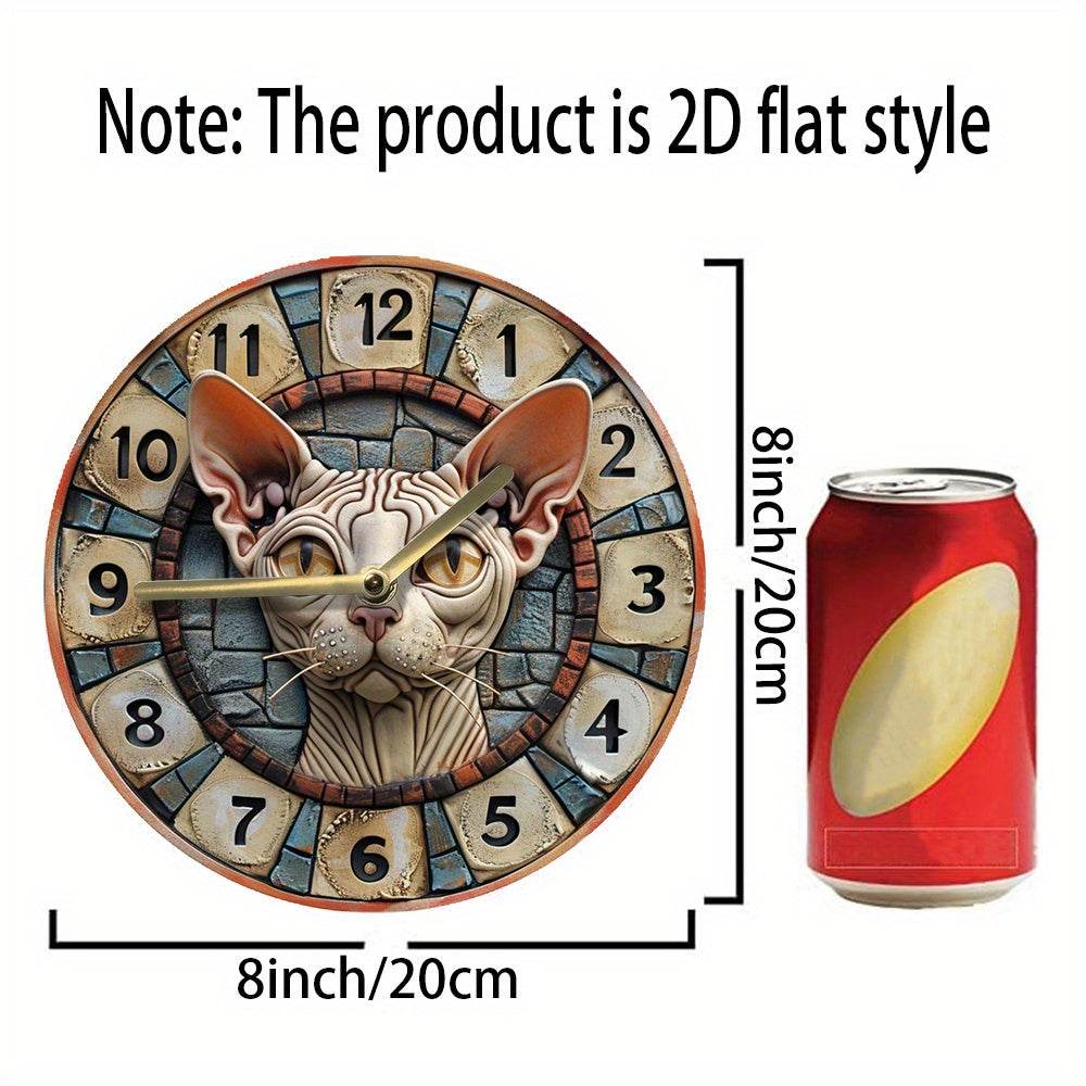 Sphynx Cat Quartz Wall Clock Stylish Decor - Montero Milan