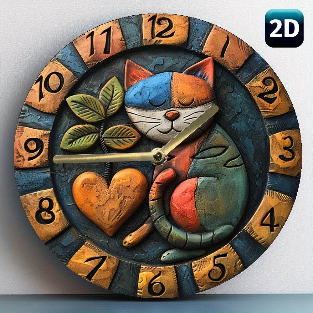 Napping Cat Silent Wall Clock - Montero Milan