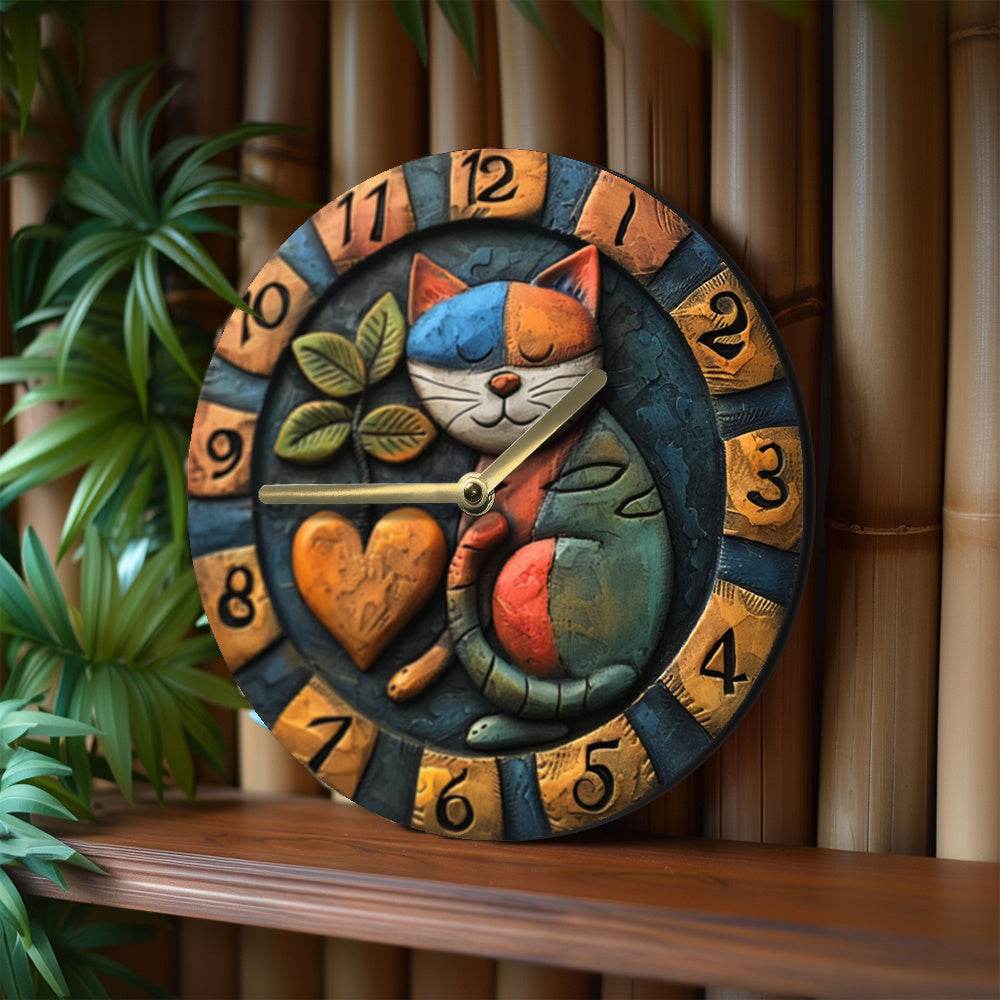 Napping Cat Silent Wall Clock - Montero Milan