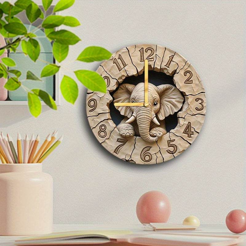 Creative Elephant Wall Clock Silent Stylish Decor Gift - Montero Milan