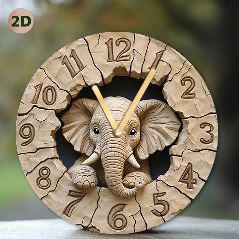 Creative Elephant Wall Clock Silent Stylish Decor Gift - Montero Milan