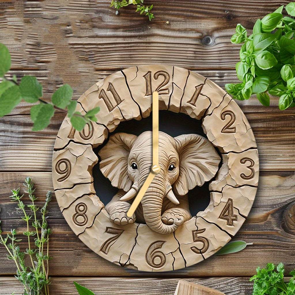 Creative Elephant Wall Clock Silent Stylish Decor Gift - Montero Milan
