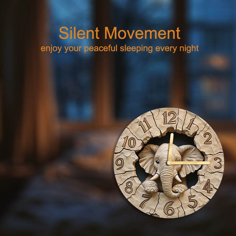 Creative Elephant Wall Clock Silent Stylish Decor Gift - Montero Milan