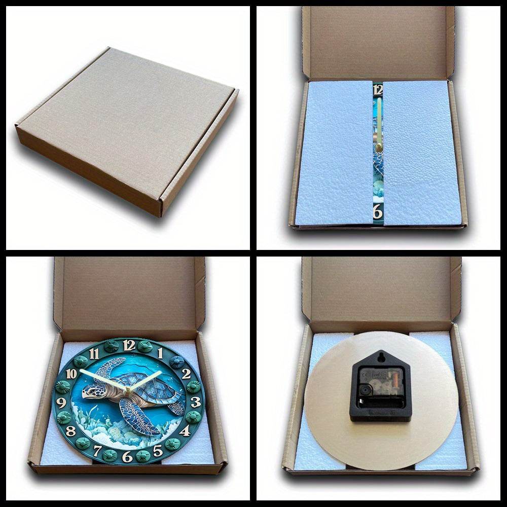 Sea Turtle Aluminum Wall Clock Silent Stylish - Montero Milan