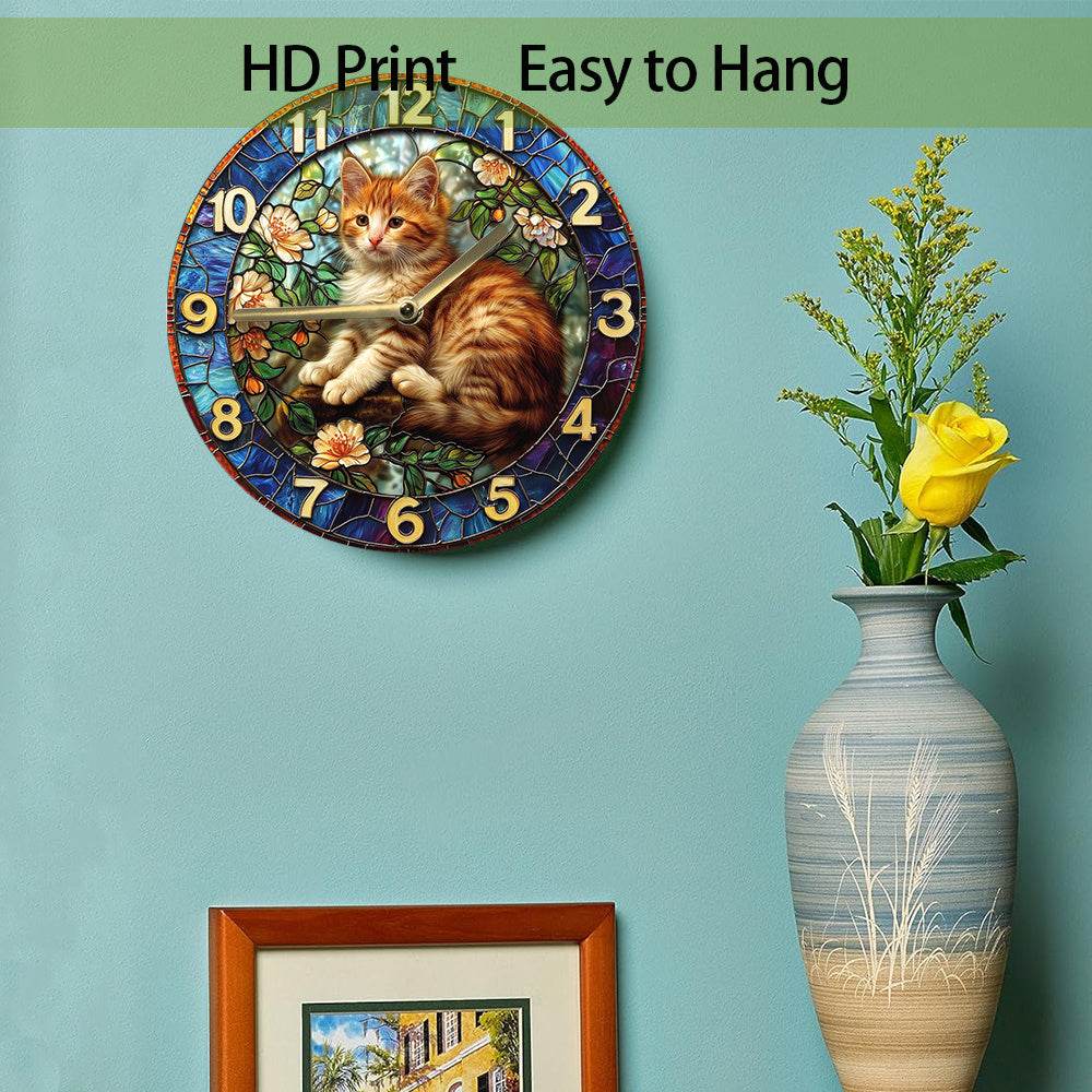 Silent Kitten Wall Clock Perfect Cat Lover Decor - Montero Milan