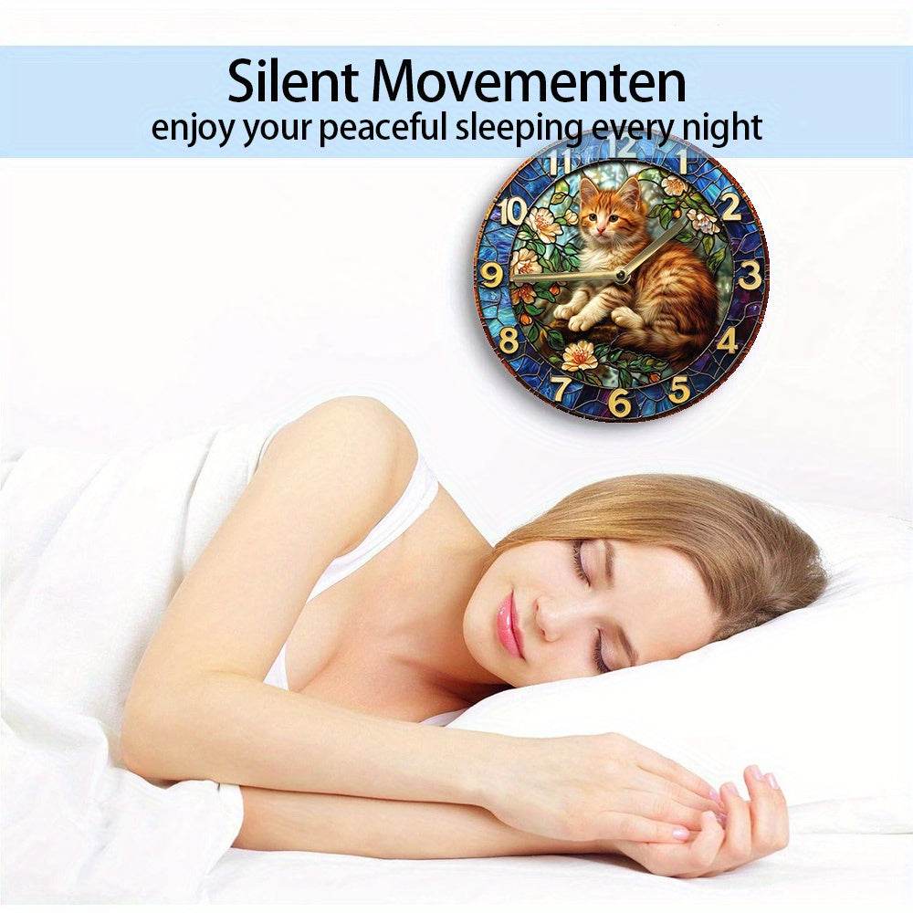 Silent Kitten Wall Clock Perfect Cat Lover Decor - Montero Milan