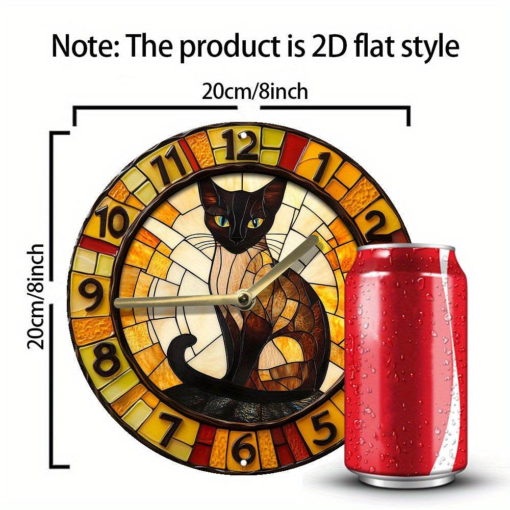 Silent Siamese Cat Wall Clock Ideal Decor Gift - Montero Milan