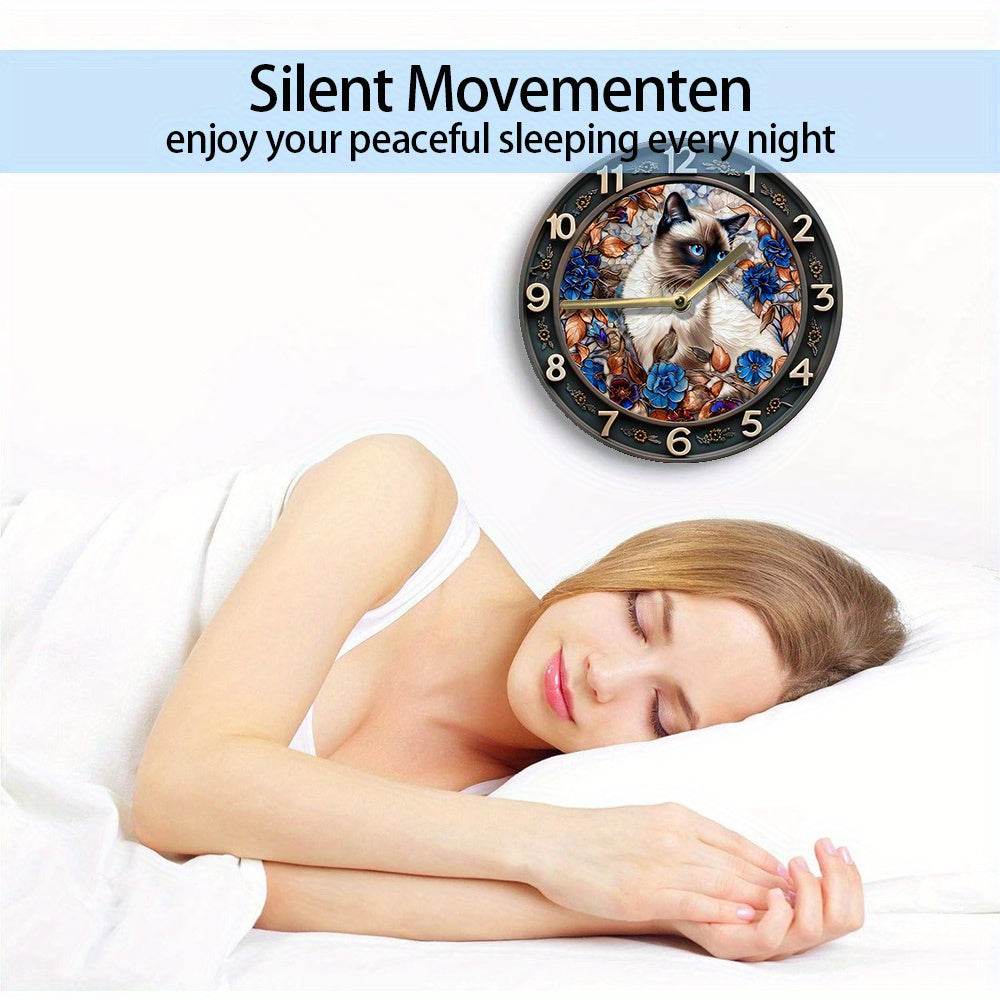 Silent Siamese Cat Wall Clock - Montero Milan