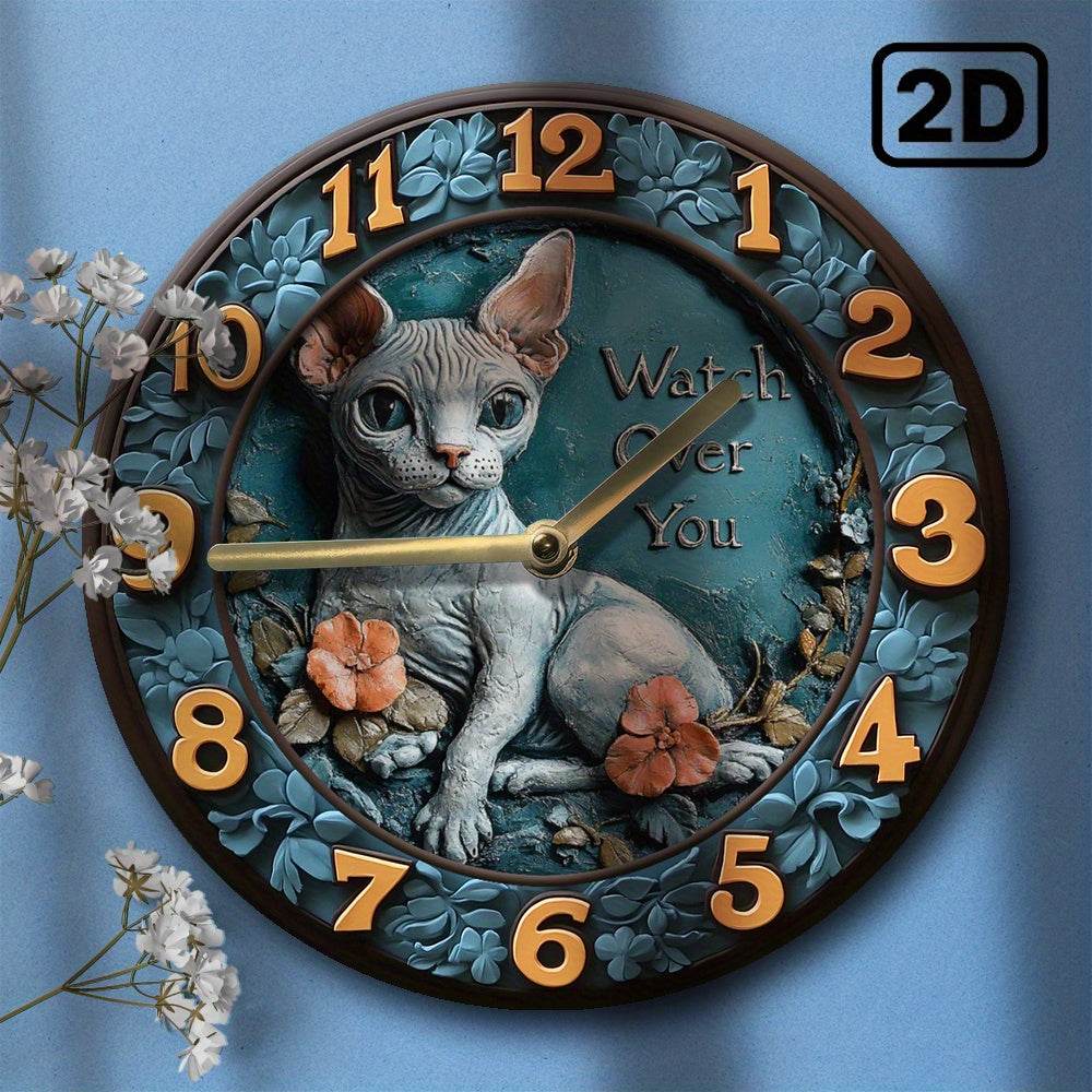 Sphynx Cat Silent Wall Clock Ideal Gift - Montero Milan