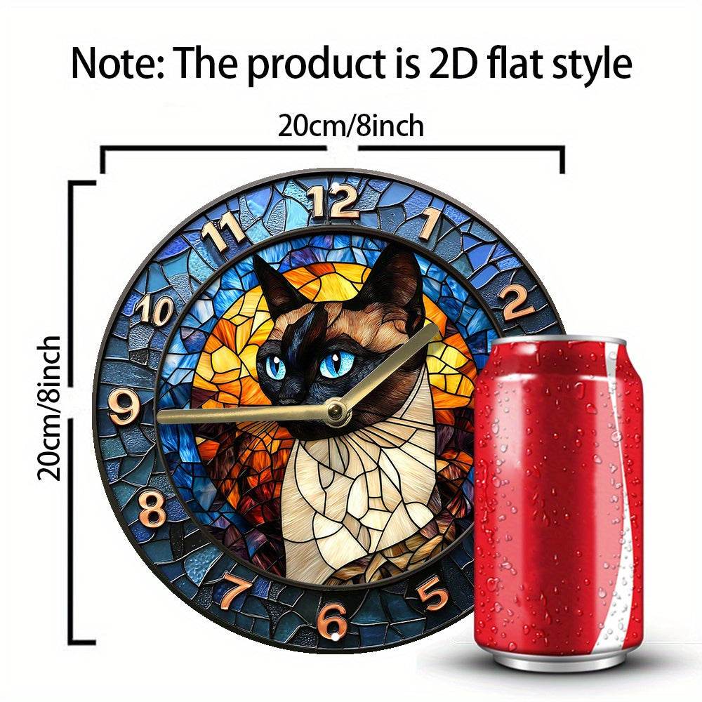 Silent Siamese Cat Wall Clock Perfect Gift - Montero Milan