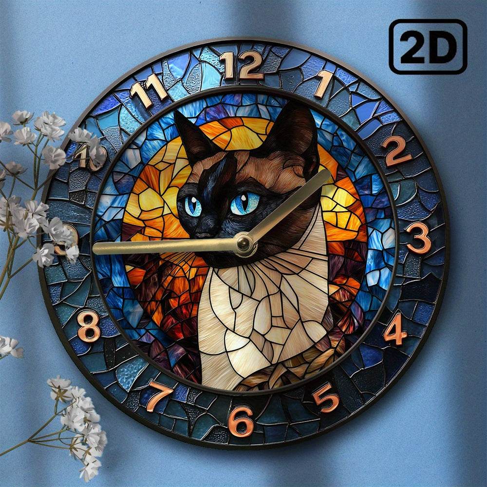 Silent Siamese Cat Wall Clock Perfect Gift - Montero Milan