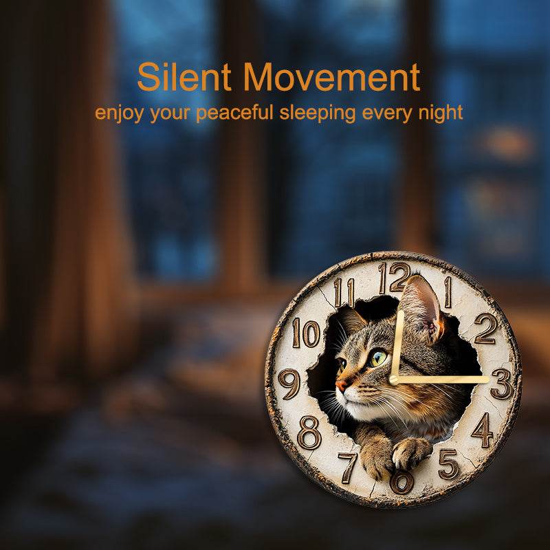 Enchanting Wildcat 2D Wall Clock Silent Artistic Timepiece - Montero Milan