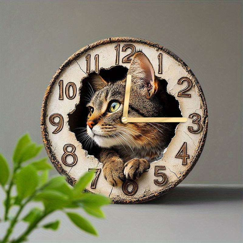Enchanting Wildcat 2D Wall Clock Silent Artistic Timepiece - Montero Milan