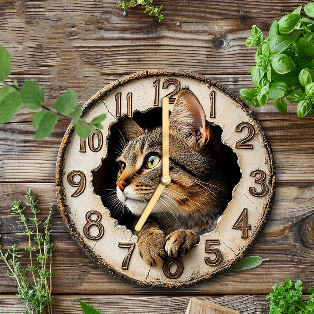 Enchanting Wildcat 2D Wall Clock Silent Artistic Timepiece - Montero Milan