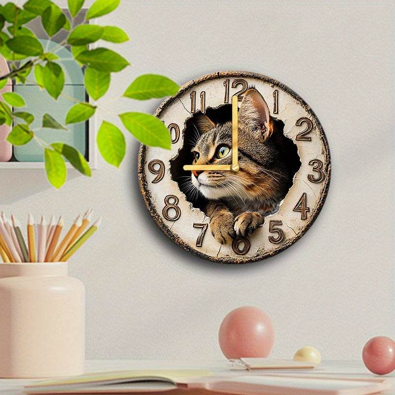 Enchanting Wildcat 2D Wall Clock Silent Artistic Timepiece - Montero Milan