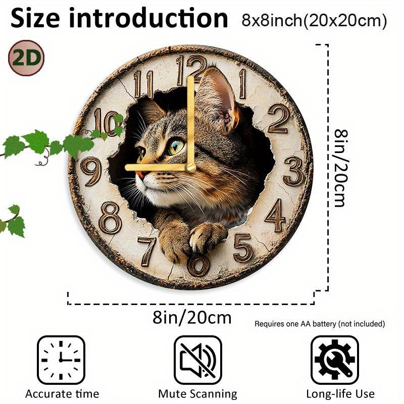 Enchanting Wildcat 2D Wall Clock Silent Artistic Timepiece - Montero Milan