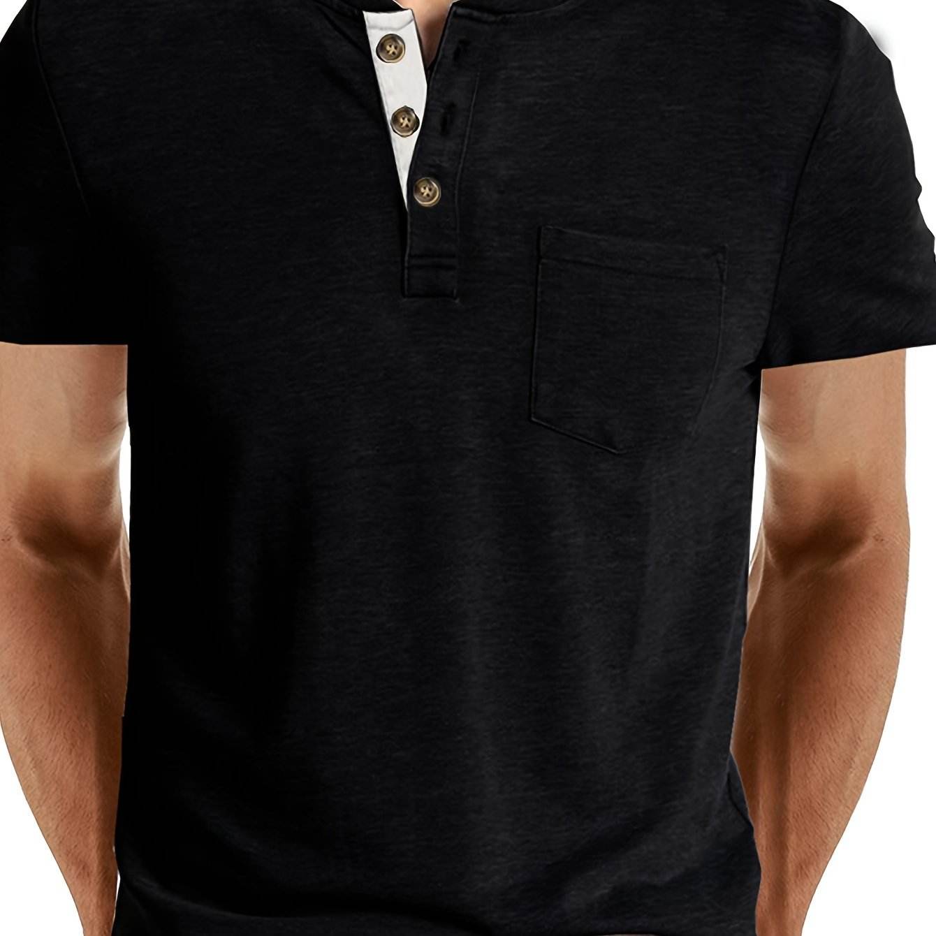 Men's Classic Cotton Blend Henley Tee - Montero Milan
