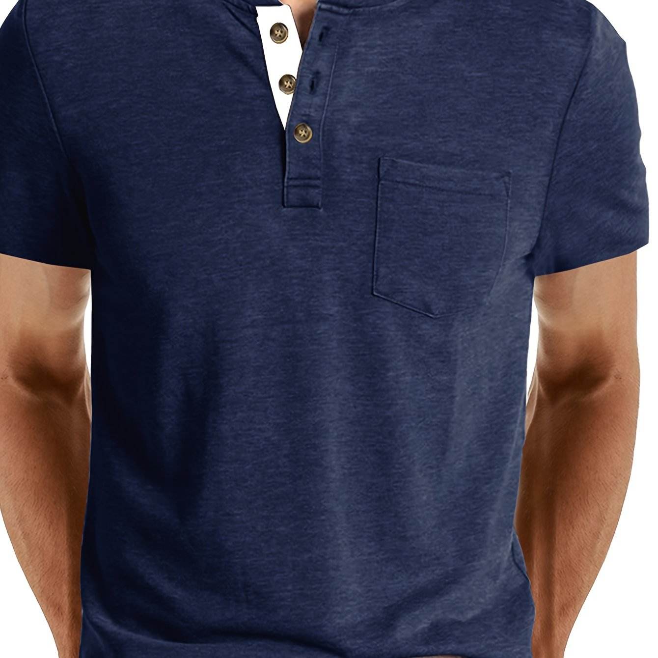 Men's Classic Cotton Blend Henley Tee - Montero Milan
