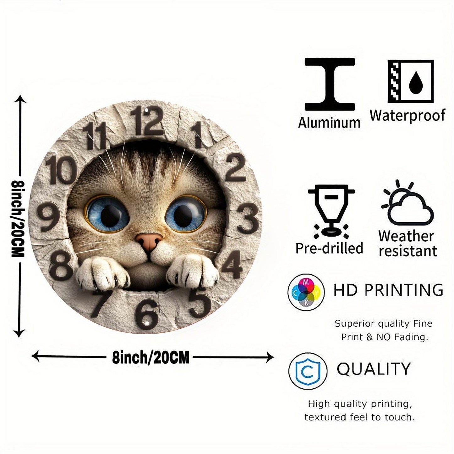 Charming Round Cat Paw Metal Wall Art Decor - Montero Milan