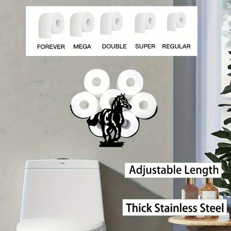 Wall Mounted Horse Toilet Paper Holder Rack - Montero Milan