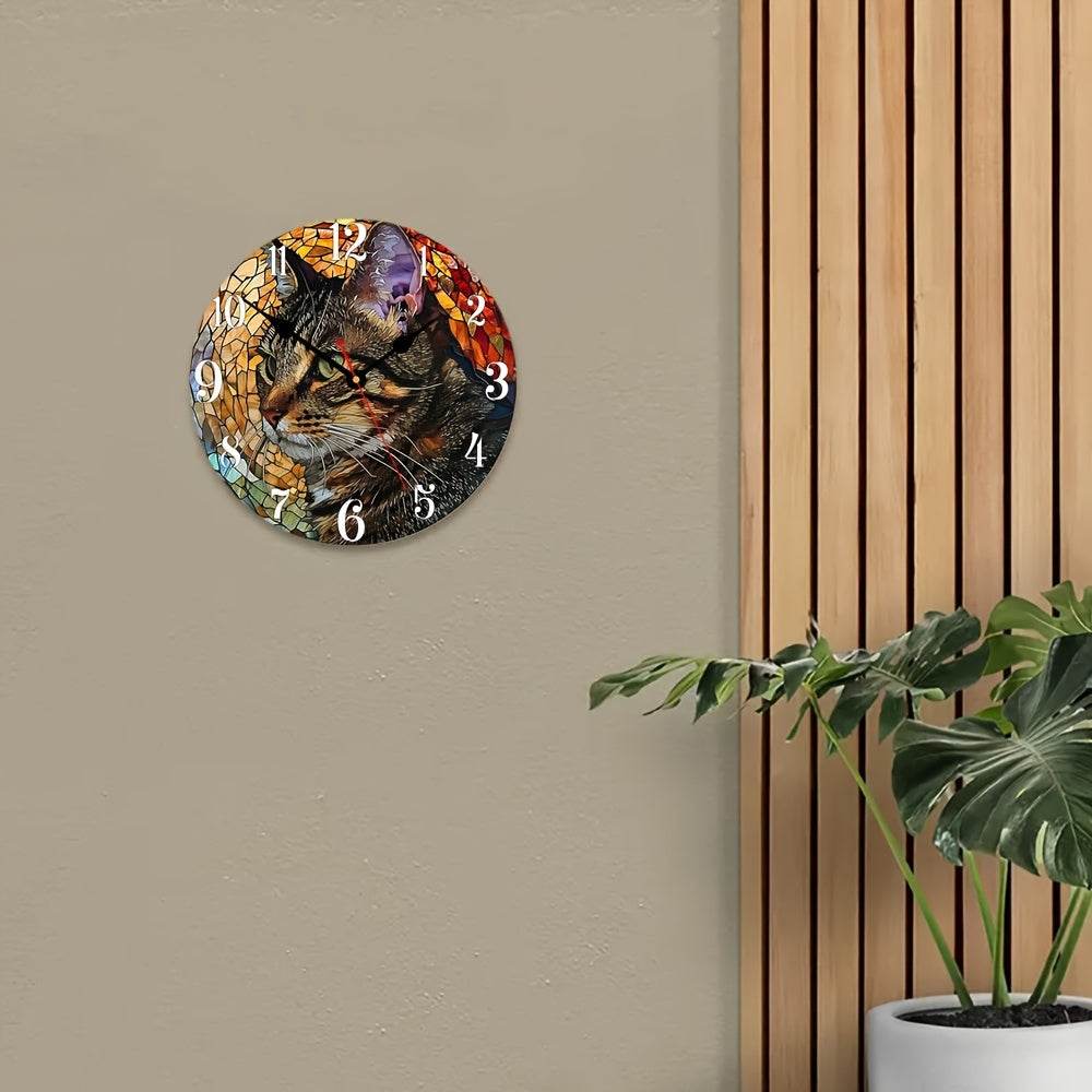 Cat Mosaic Wall Clock Perfect for Pet Lovers - Montero Milan
