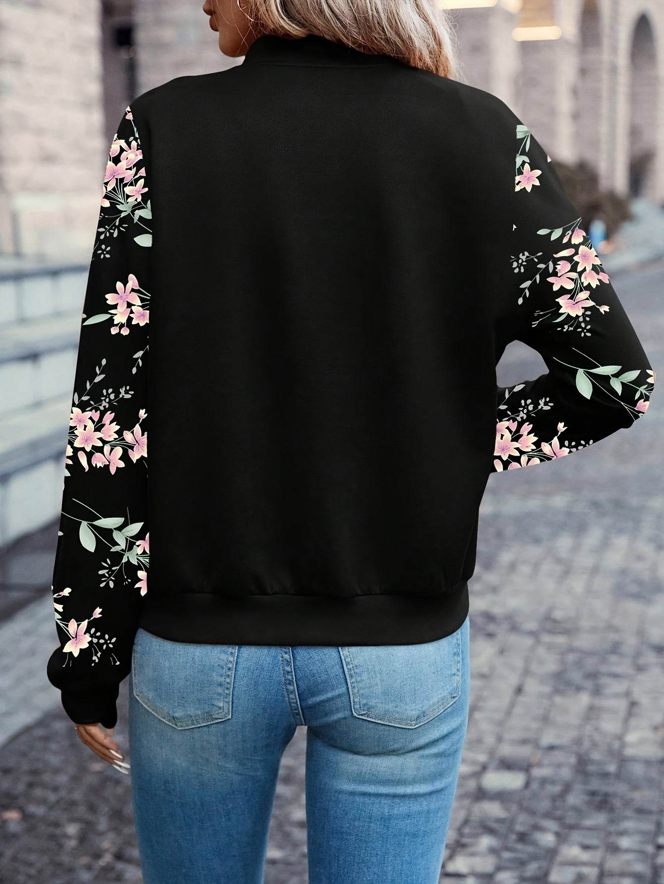 Floral Print Zip-Up Jacket - Montero Milan