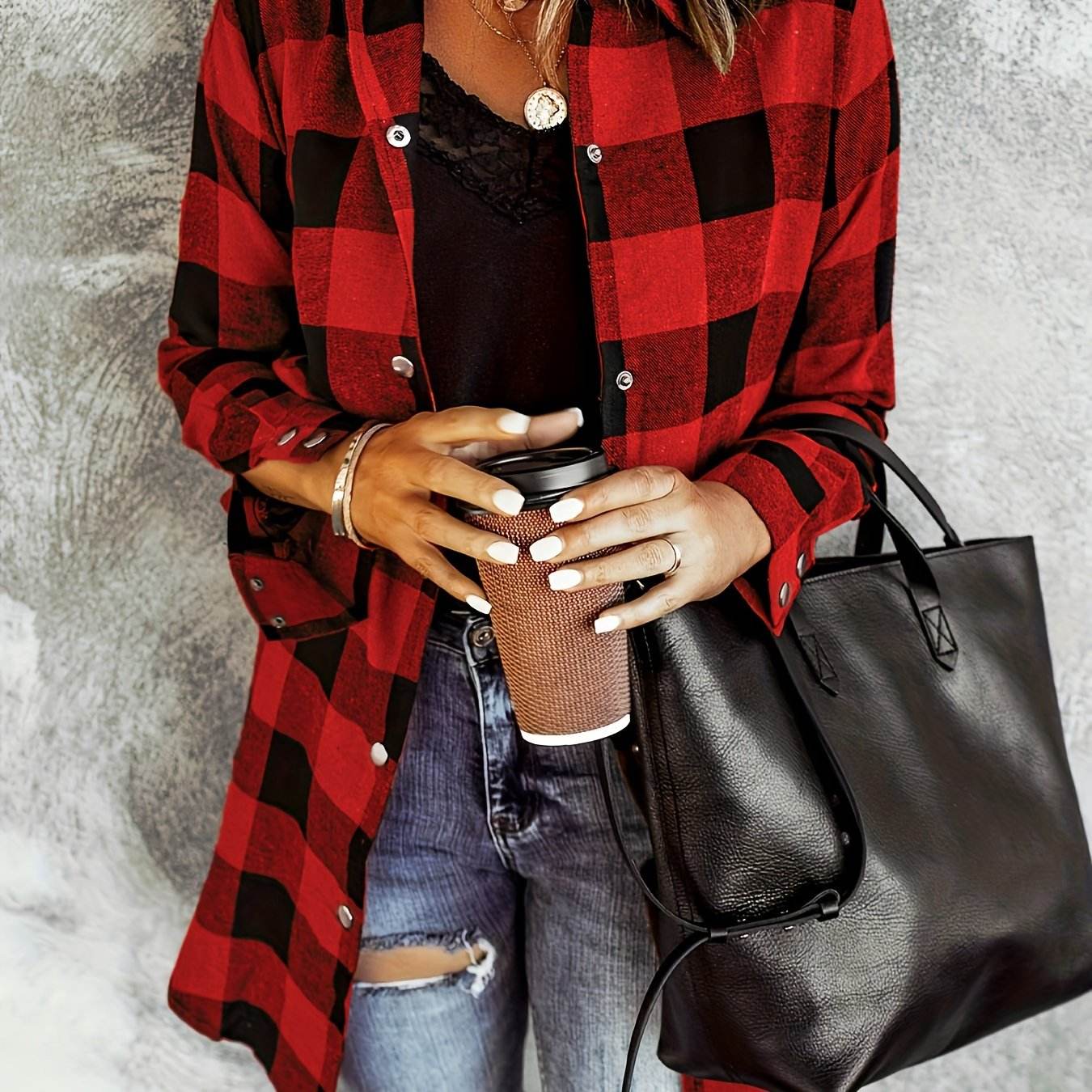 Relaxed Fit Plaid Shacket - Montero Milan