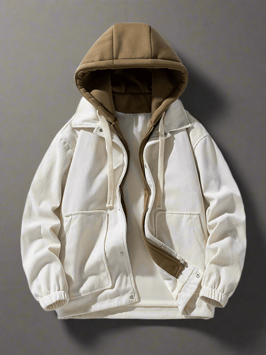 False Two-Piece Hooded Basketball Jacket - Montero Milan