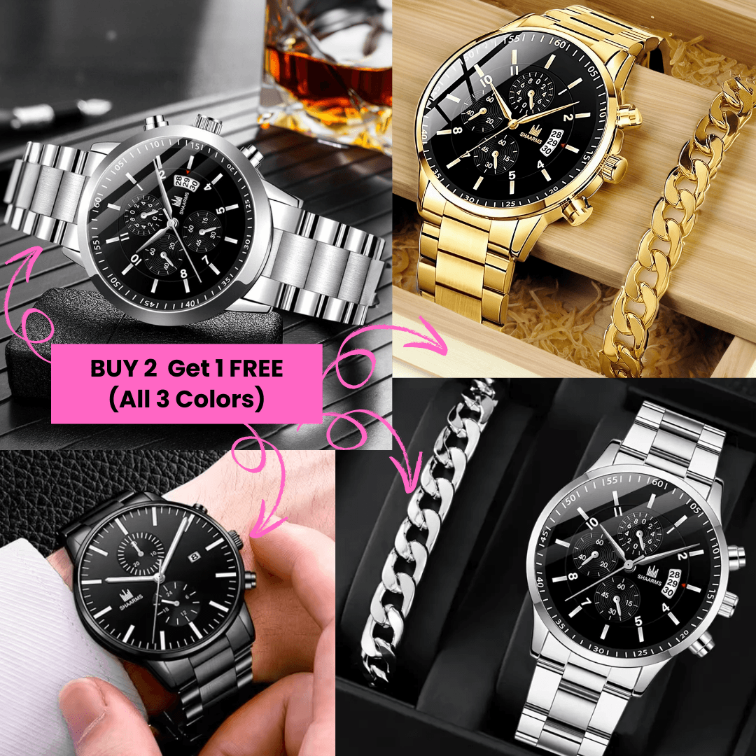 Timeless Stainless Steel Watch & Bracelet Set (Buy 2 Get 1 Free) - Montero Milan