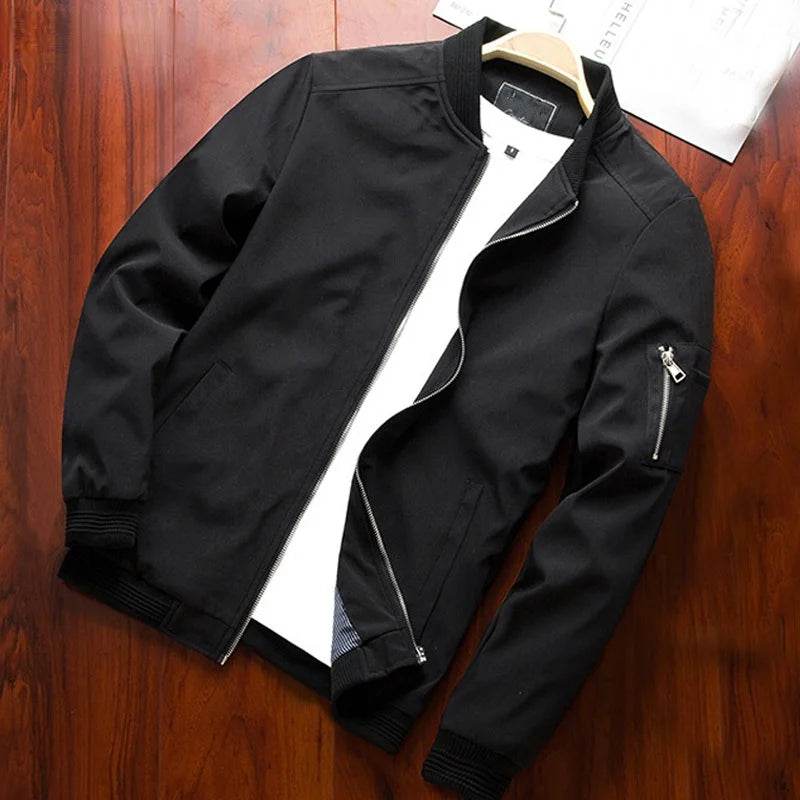 Slim Fit Zip Bomber Jacket - Montero Milan