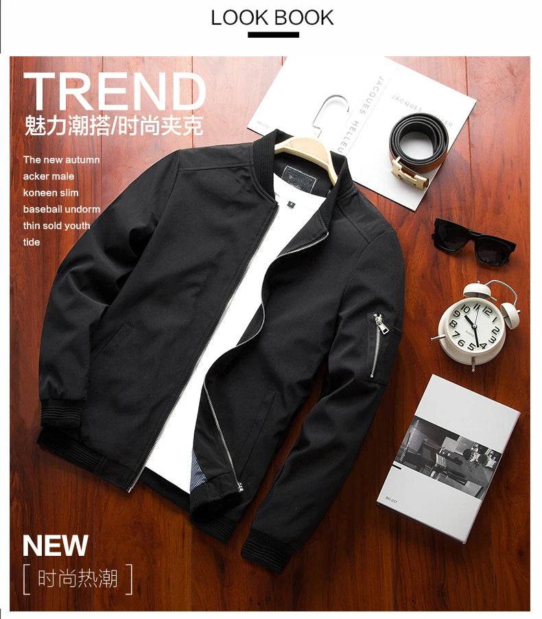 Slim Fit Zip Bomber Jacket - Montero Milan