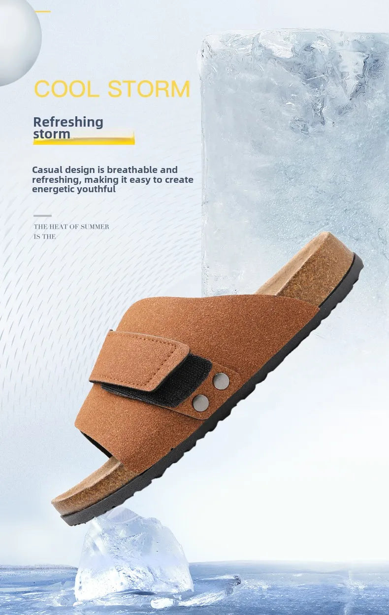 Bottom view of sandal outsole showing geometric non-slip tread pattern