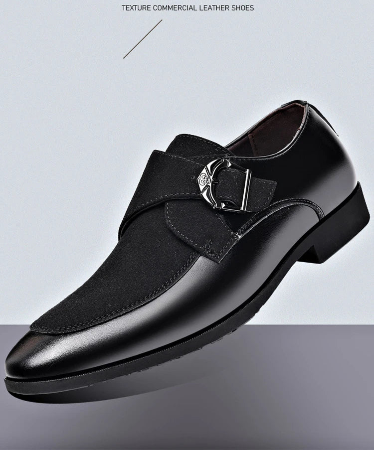 Brown glossy men’s leather loafers showing flexible sole design