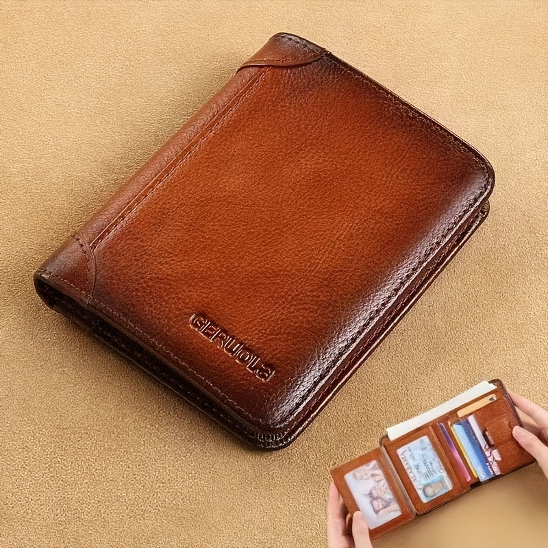 Closed wallet with insert showing interior card layout and ID windows