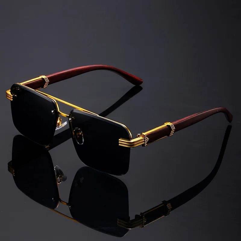 Retro Frameless Gold Temple Sunglasses - Montero Milan