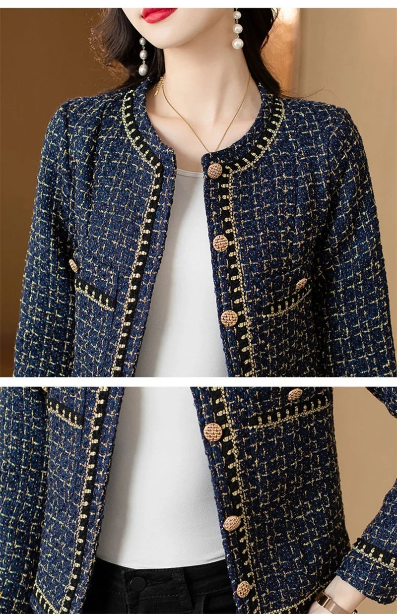 Front pose with slightly open jacket showing inner lining