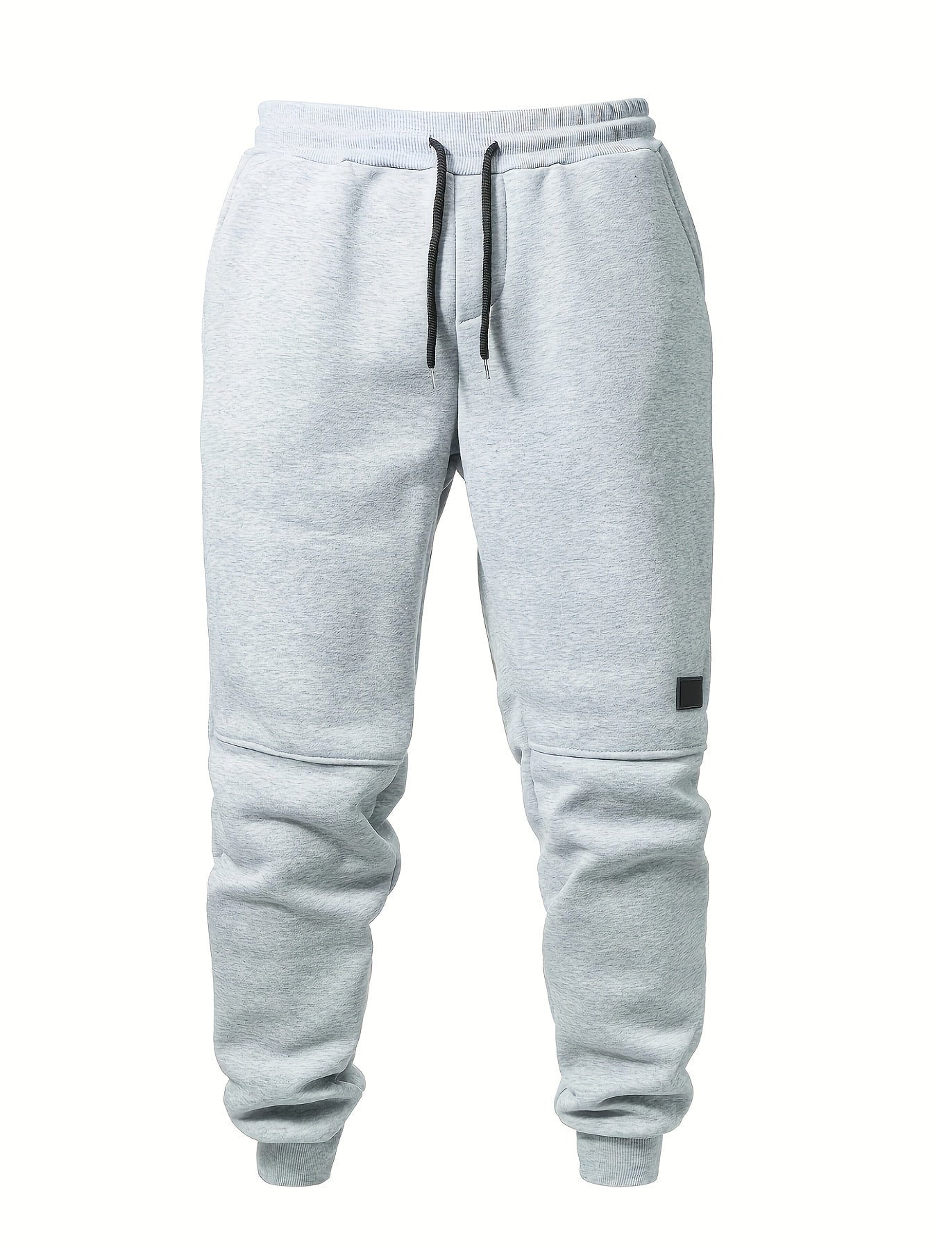 Front view of light grey men's fleece jogger sweatpants