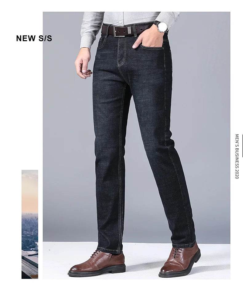 Classic Straight-Leg Stretch Jeans - Montero Milan