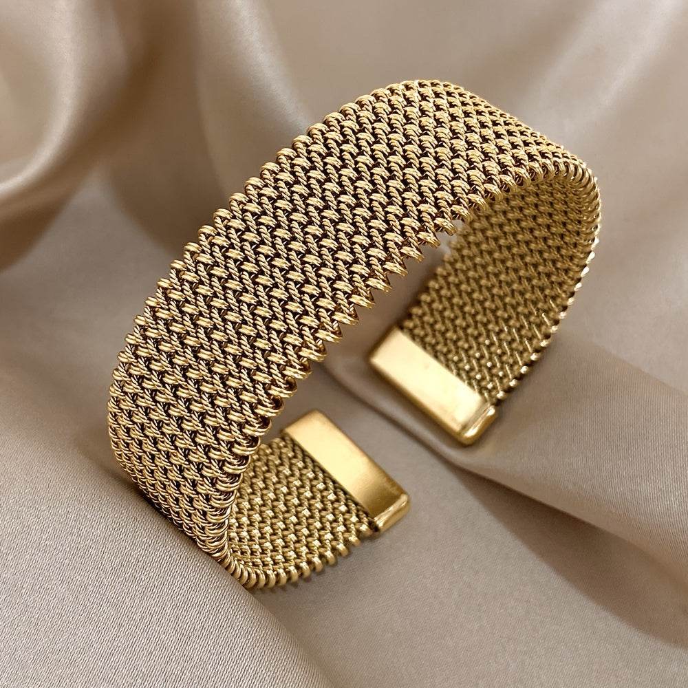 Woven Gold-Tone Stainless Steel Bracelet - Montero Milan