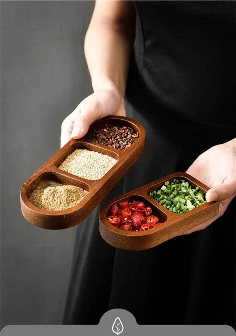 Naturuta™ Solid Wood Sauce & Snack Tray - Montero Milan