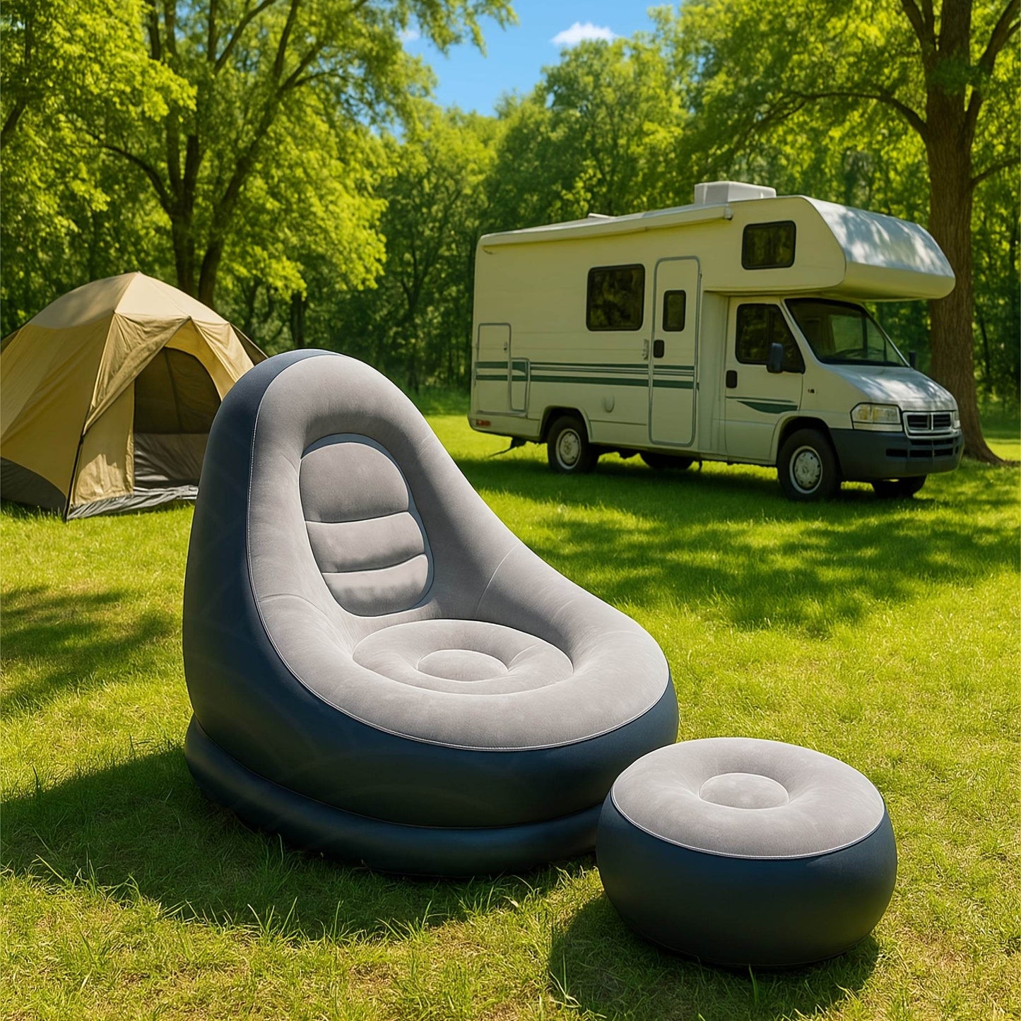 Inflatable Lounger Chair with Footrest - Montero Milan