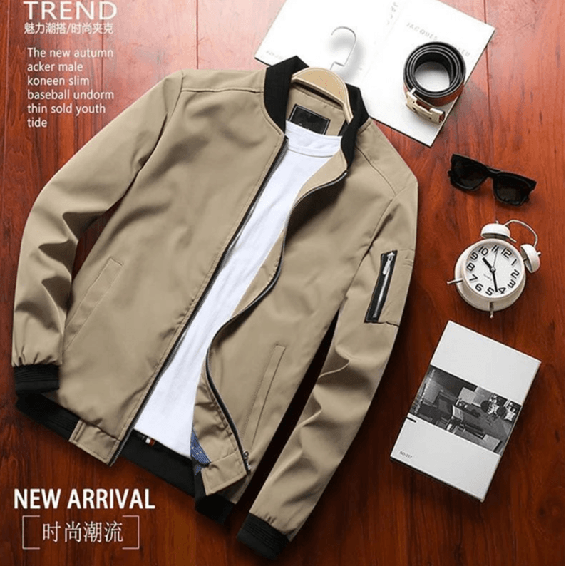 Slim Fit Zip Bomber Jacket - Montero Milan