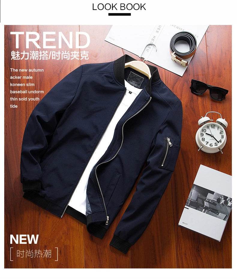 Slim Fit Zip Bomber Jacket - Montero Milan
