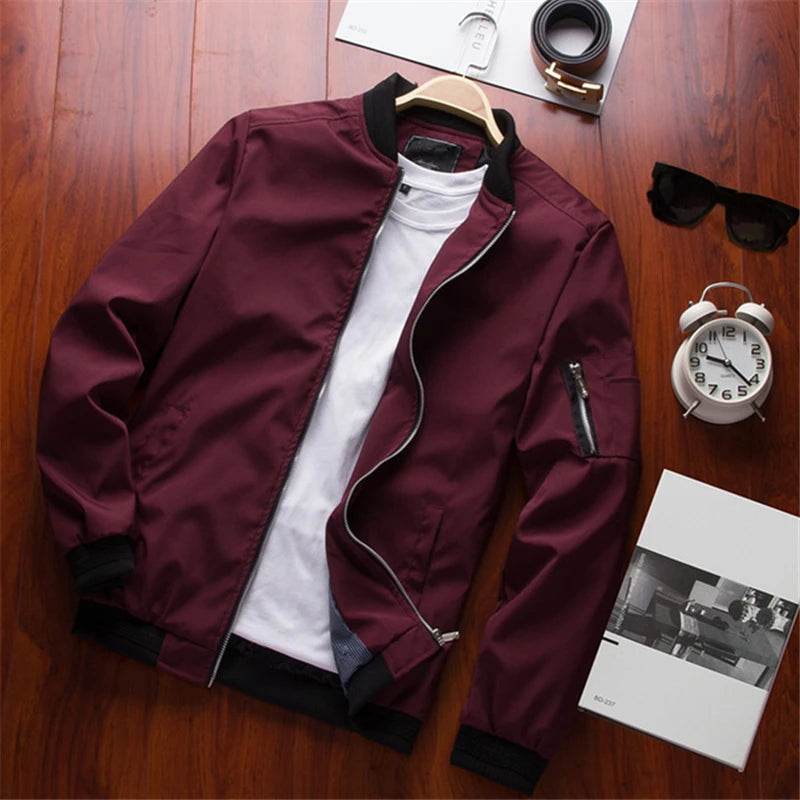 Slim Fit Zip Bomber Jacket - Montero Milan
